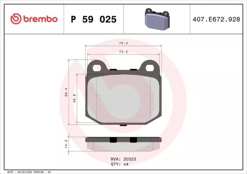 ABS Brake Pad Set, disc brake (P 59 025)