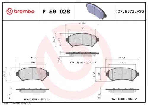 ABS Brake Pad Set, disc brake (P 59 028)