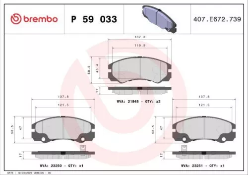 ABS Brake Pad Set, disc brake (P 59 033)
