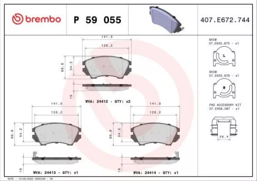 ABS Brake Pad Set, disc brake (P 59 055)
