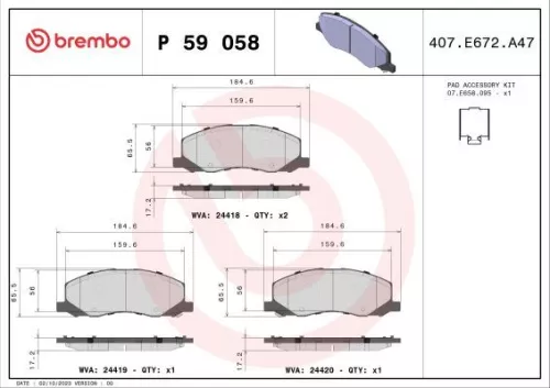 ABS Brake Pad Set, disc brake (P 59 058)