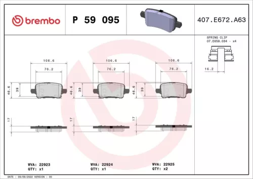 ABS Brake Pad Set, disc brake (P 59 095)