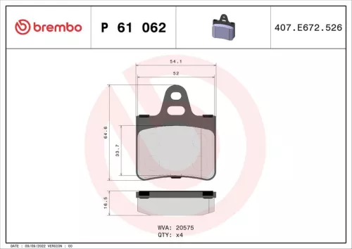 ABS Brake Pad Set, disc brake (P 61 062)