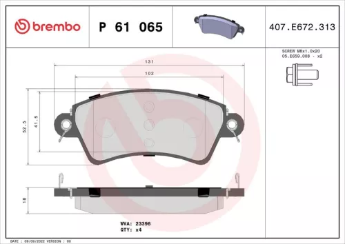 ABS Brake Pad Set, disc brake (P 61 065)