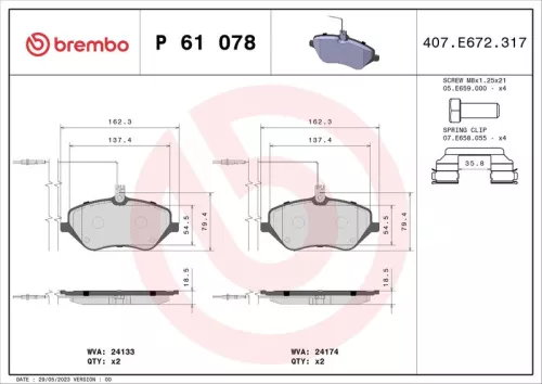 ABS Brake Pad Set, disc brake (P 61 078)
