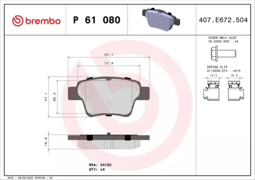 ABS Brake Pad Set, disc brake (P 61 080)