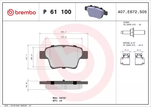 ABS Brake Pad Set, disc brake (P 61 100)