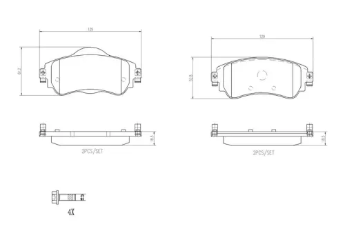 ABS Brake Pad Set, disc brake (P 61 105)
