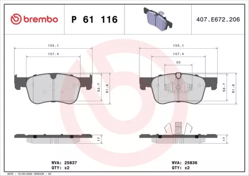 ABS Brake Pad Set, disc brake (P 61 116)