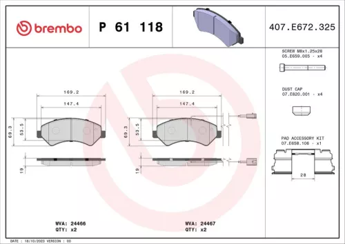 ABS Brake Pad Set, disc brake (P 61 118)
