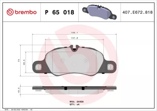 ABS Brake Pad Set, disc brake (P 65 018)