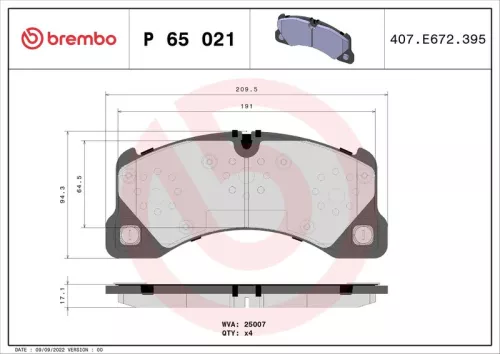 ABS Brake Pad Set, disc brake (P 65 021)
