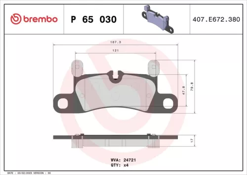 ABS Brake Pad Set, disc brake (P 65 030)
