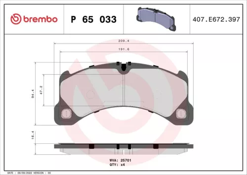 ABS Brake Pad Set, disc brake (P 65 033)