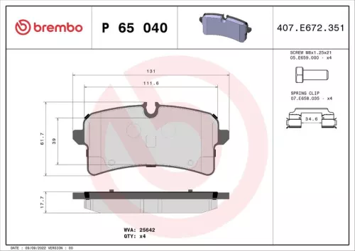 ABS Brake Pad Set, disc brake (P 65 040)