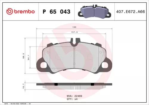 ABS Brake Pad Set, disc brake (P 65 043)