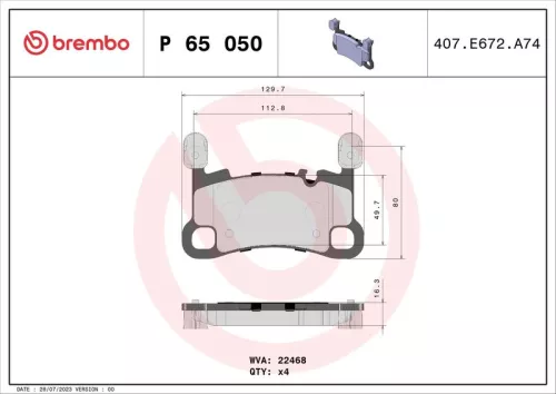 ABS Brake Pad Set, disc brake (P 65 050)