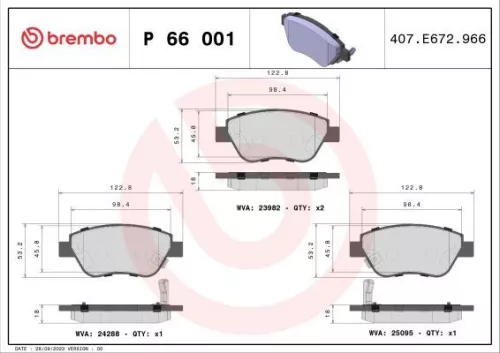 ABS Brake Pad Set, disc brake (P 66 001)
