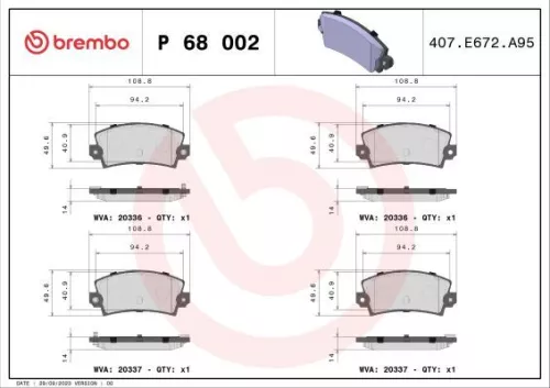 ABS Brake Pad Set, disc brake (P 68 002)