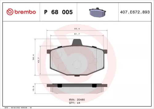 ABS Brake Pad Set, disc brake (P 68 005)