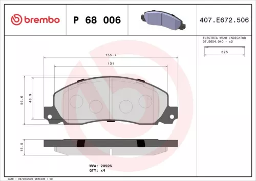 ABS Brake Pad Set, disc brake (P 68 006)