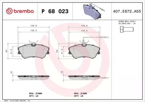 ABS Brake Pad Set, disc brake (P 68 023)