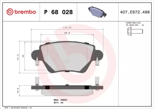 ABS Brake Pad Set, disc brake (P 68 028)