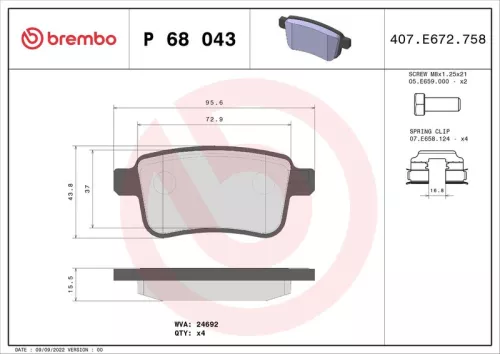 ABS Brake Pad Set, disc brake (P 68 043)