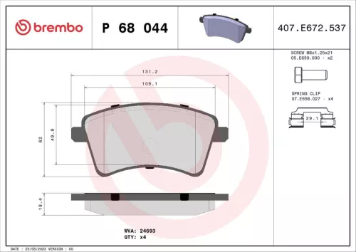 ABS Brake Pad Set, disc brake (P 68 044)