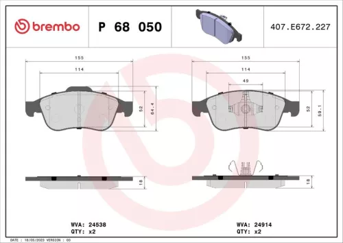 ABS Brake Pad Set, disc brake (P 68 050)