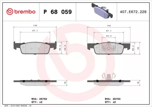 ABS Brake Pad Set, disc brake (P 68 059)