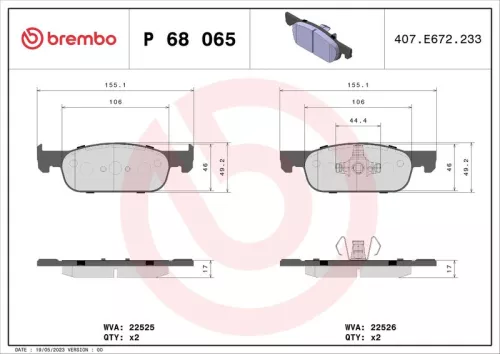 ABS Brake Pad Set, disc brake (P 68 065)
