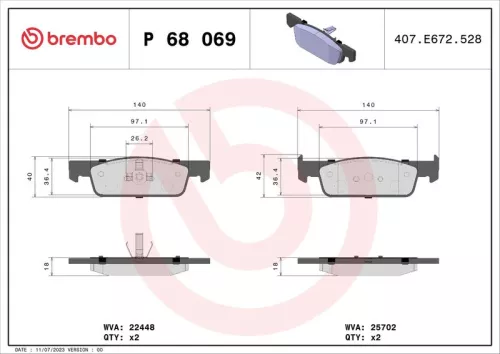 ABS Brake Pad Set, disc brake (P 68 069)