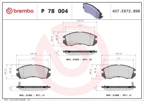 ABS Brake Pad Set, disc brake (P 78 004)