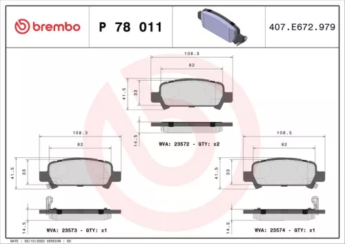 ABS Brake Pad Set, disc brake (P 78 011)