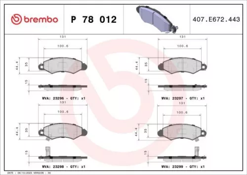 ABS Brake Pad Set, disc brake (P 78 012)