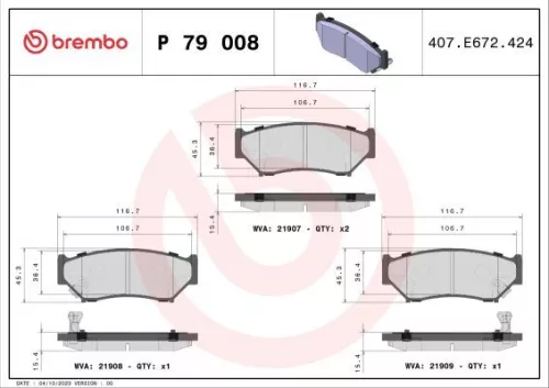 ABS Brake Pad Set, disc brake (P 79 008)