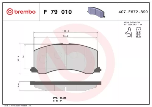 ABS Brake Pad Set, disc brake (P 79 010)