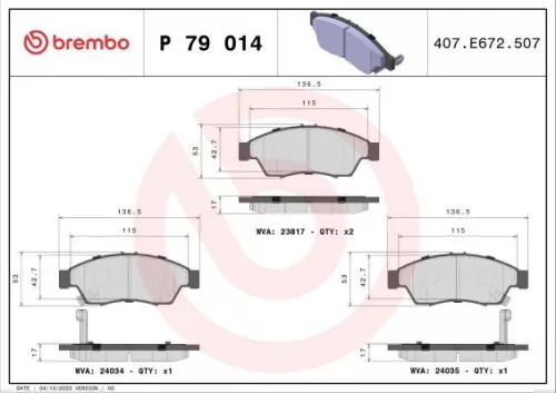 ABS Brake Pad Set, disc brake (P 79 014)