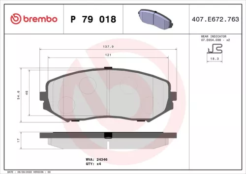 ABS Brake Pad Set, disc brake (P 79 018)