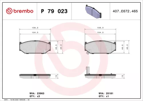 ABS Brake Pad Set, disc brake (P 79 023)