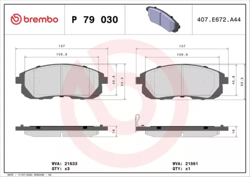 ABS Brake Pad Set, disc brake (P 79 030)