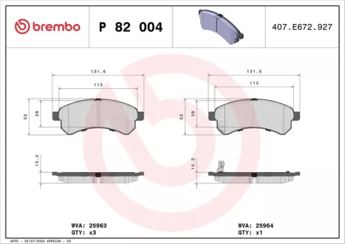 ABS Brake Pad Set, disc brake (P 82 004)