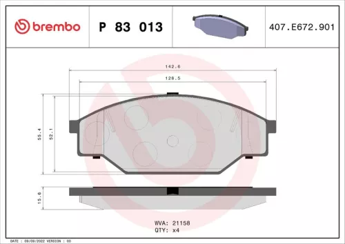 ABS Brake Pad Set, disc brake (P 83 013)