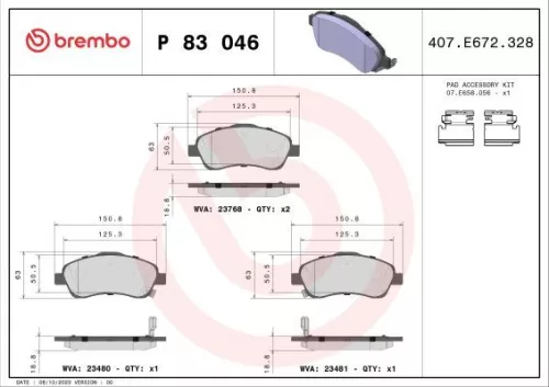 ABS Brake Pad Set, disc brake (P 83 046)