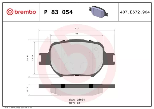 ABS Brake Pad Set, disc brake (P 83 054)