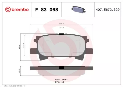 ABS Brake Pad Set, disc brake (P 83 068)