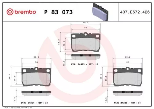 ABS Brake Pad Set, disc brake (P 83 073)