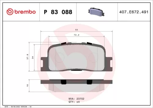 ABS Brake Pad Set, disc brake (P 83 088)