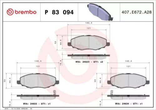 ABS Brake Pad Set, disc brake (P 83 094)